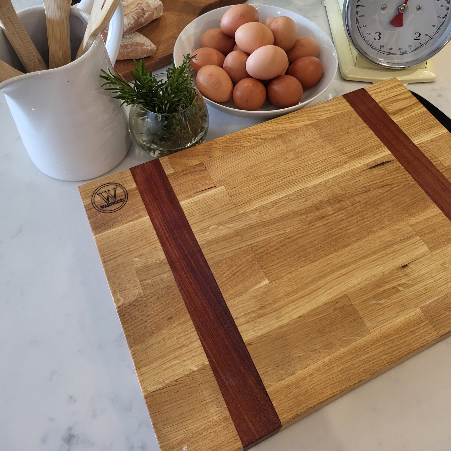 Heritage Oak Cutting Board with Sapele Accents