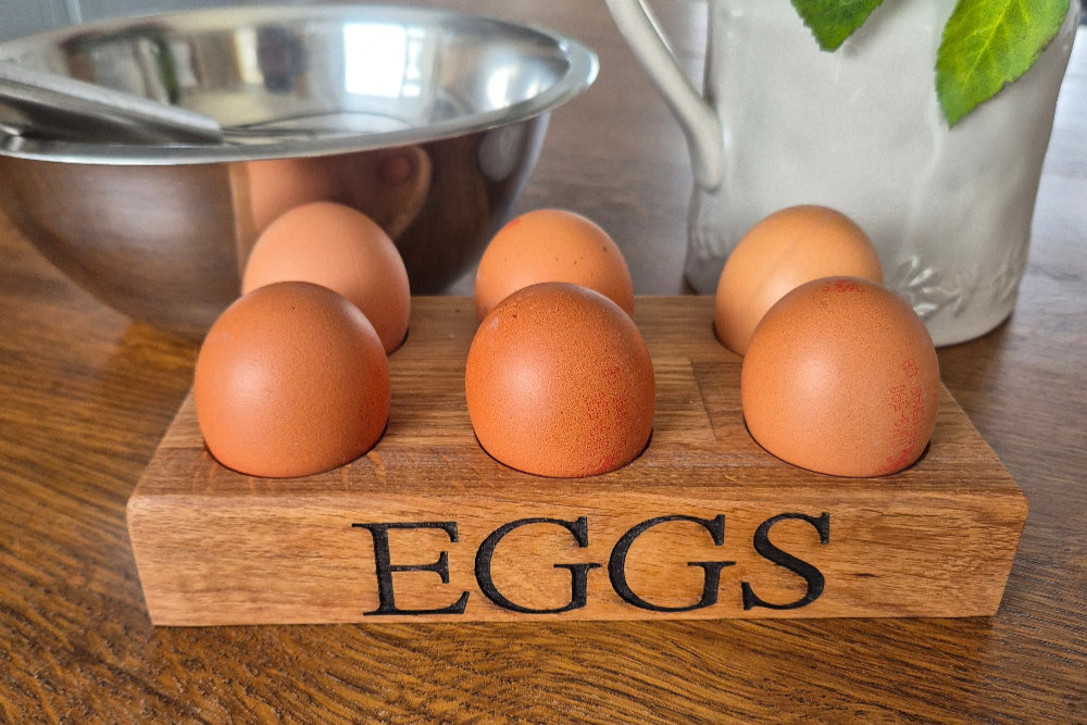 Solid Oak Personalised Egg Holder