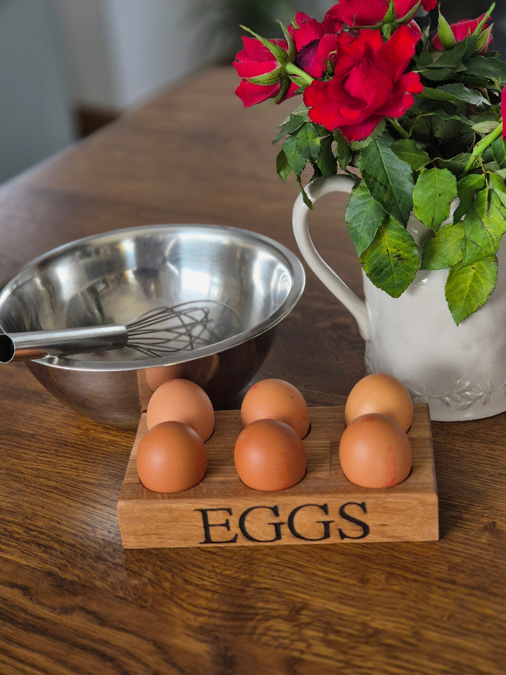 Solid Oak Personalised Egg Holder