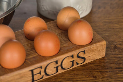 Solid Oak Personalised Egg Holder