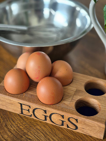 Solid Oak Personalised Egg Holder