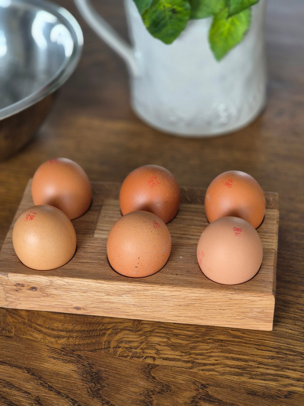 Solid Oak Personalised Egg Holder