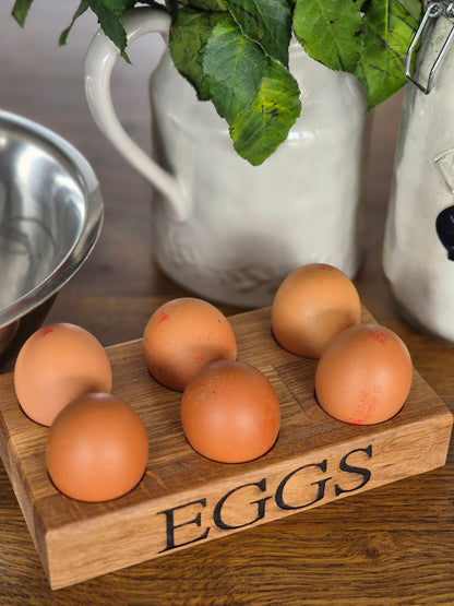 Solid Oak Personalised Egg Holder