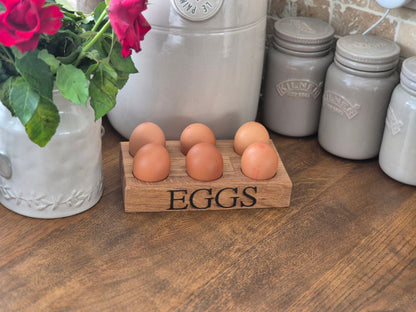 Solid Oak Personalised Egg Holder