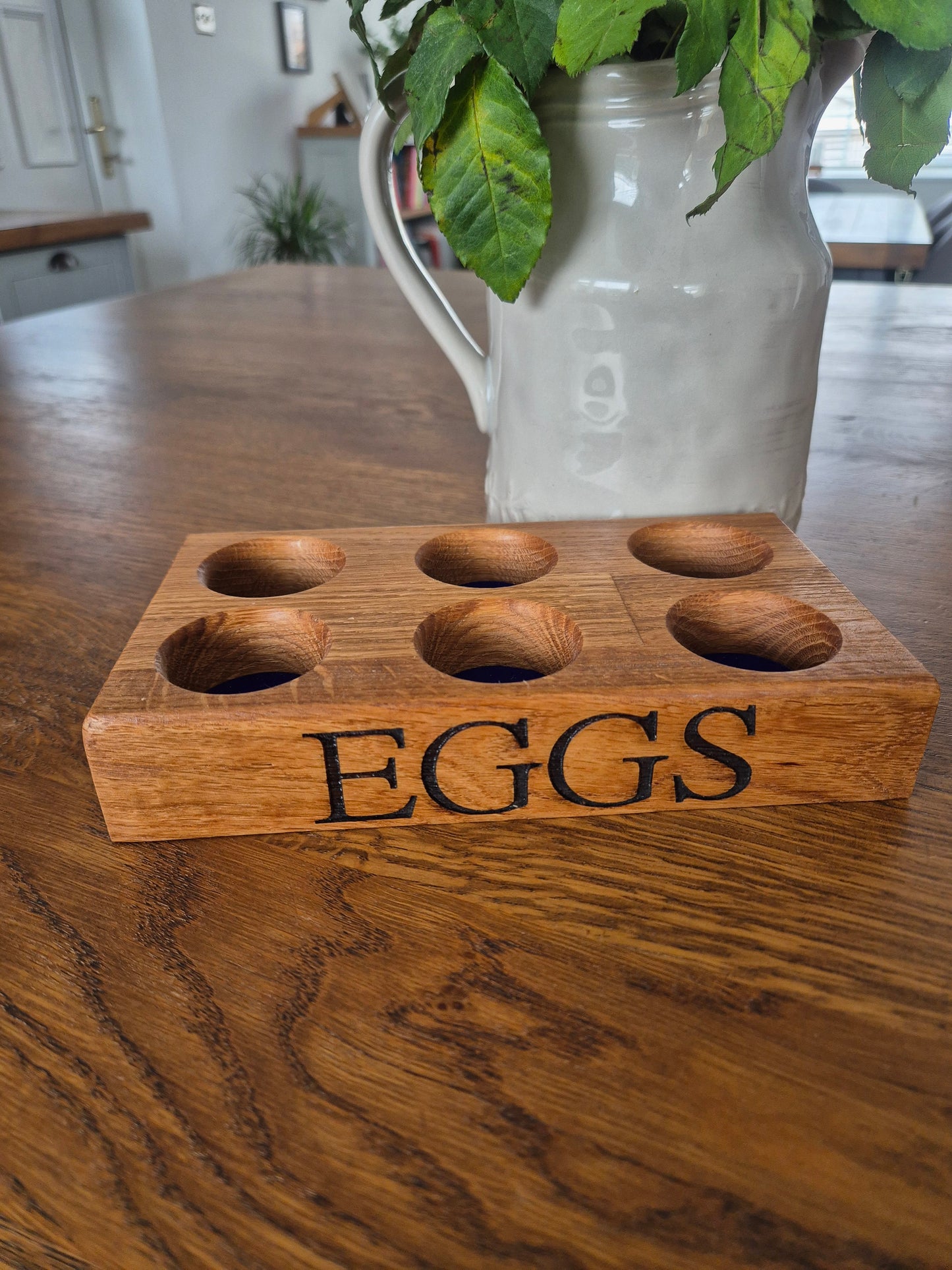 Solid Oak Personalised Egg Holder