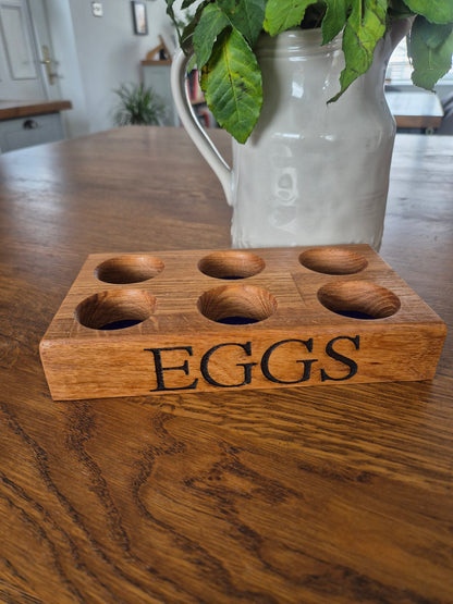 Solid Oak Personalised Egg Holder