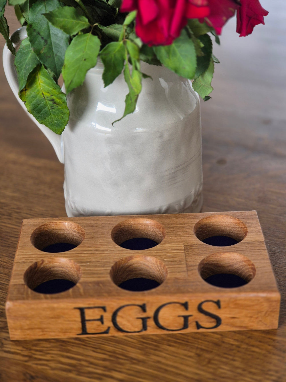 Solid Oak Personalised Egg Holder