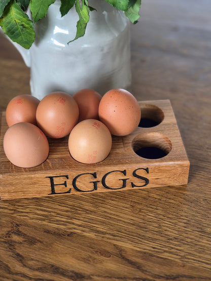 Solid Oak Personalised Egg Holder